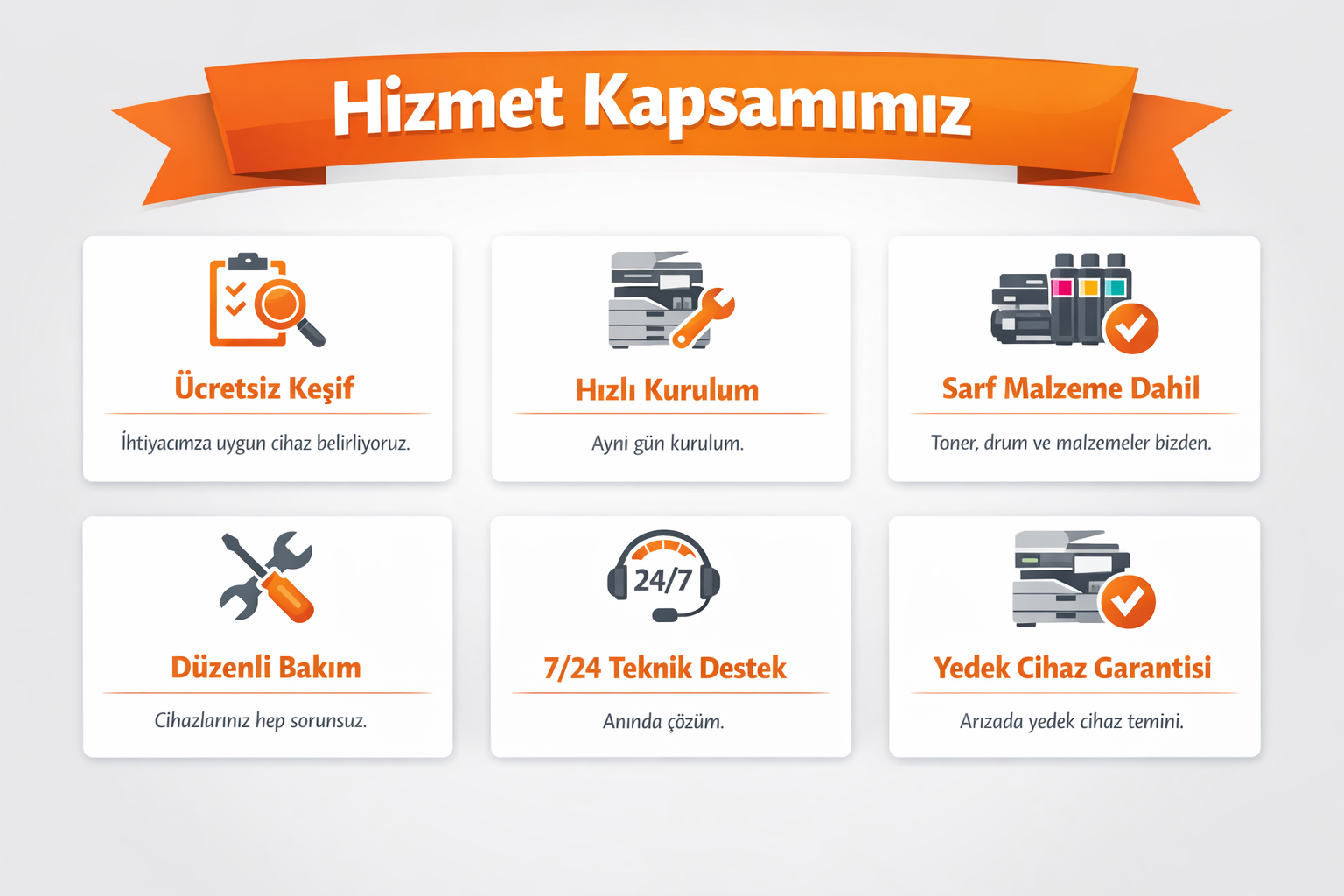 Fotokopi kiralamada verdiğimiz hizmetler.