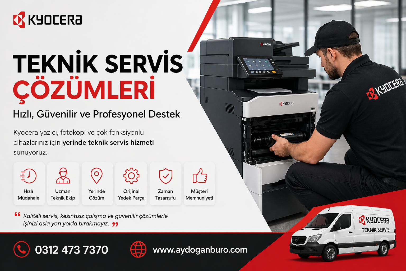 kyocera teknik servis ankara. Yetkili tamir bakım onarım merkezi